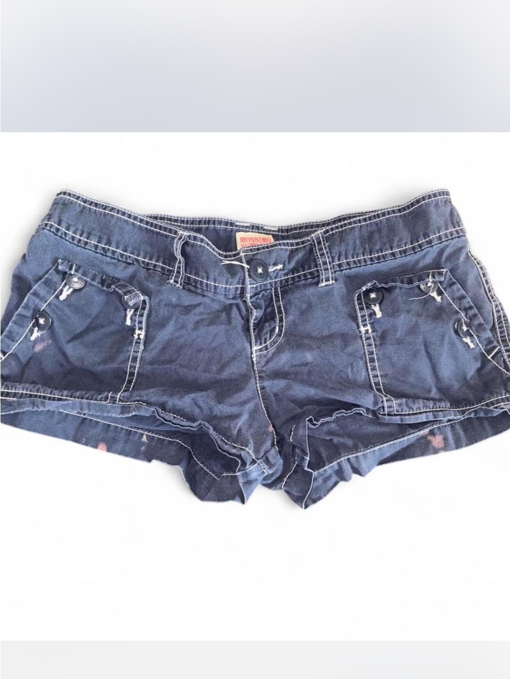 Mossimo Supply Co. Dark Blue Denim Low-Rise Jean Shorts